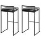 Lumisource Fuji Stackable Barstool with Black Faux Leather Cushion in Black (Set of 2), , large
