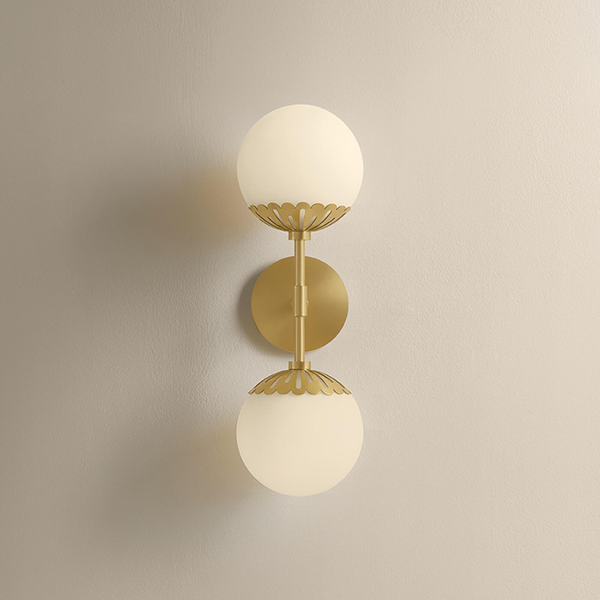 Mitzi Lighting Paige 2-Light Wall Sconce in Aged Brass