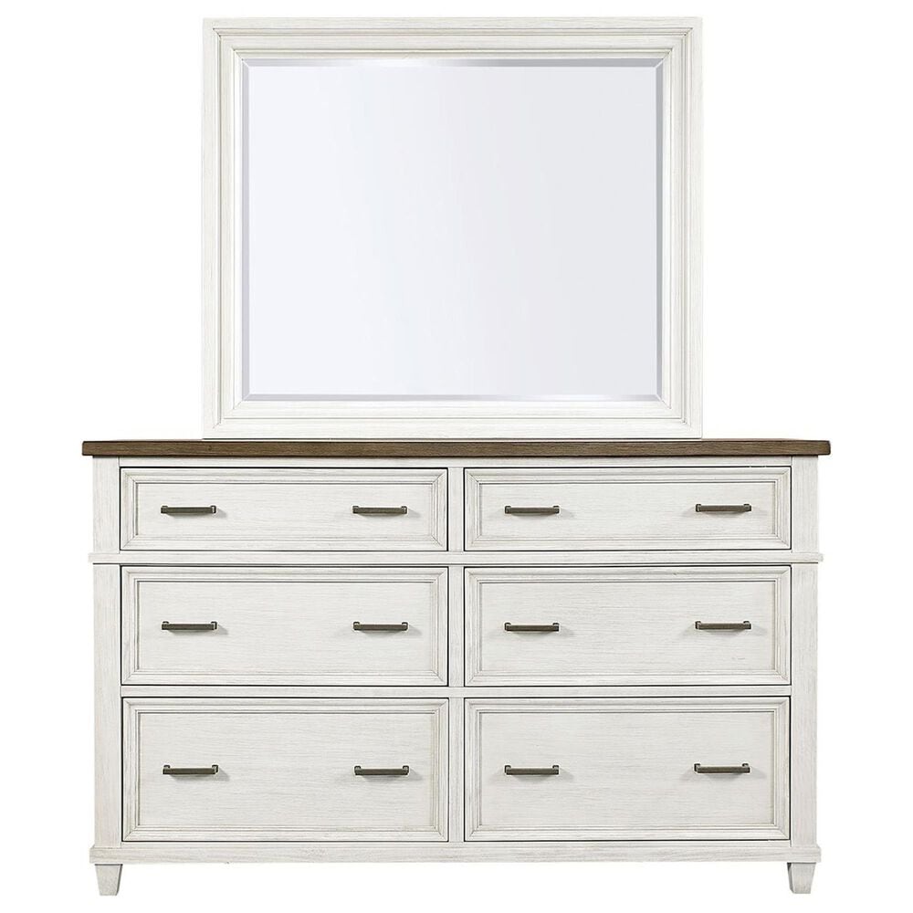 Riva Ridge Caraway 4 Piece King Storage Bedroom Set in Aged Ivory and Brown with USB Ports, , large