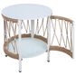 Hearth and Haven Outdoor Handwoven Rope Side Table with Glass Top in Beige and Natural, , large