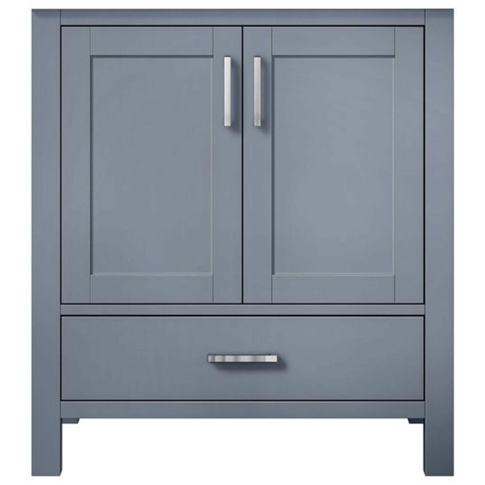Lexora Home Jacques 30&quot; Single Bathroom Vanity in Dark Grey with 2 cm White Cultured Marble Top and Rectangular Sink, , large
