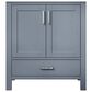 Lexora Home Jacques 30" Single Bathroom Vanity in Dark Grey with 2 cm White Cultured Marble Top and Rectangular Sink, , large