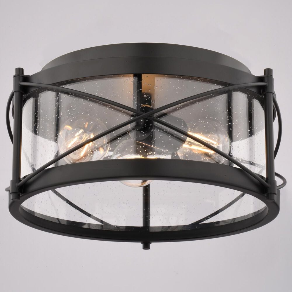 Vaxcel Harrison 3-Light Flush Mount in Matte Black, , large