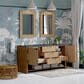 James Martin Vanities Solene 72" Double Bathroom Vanity in Seaside Oak with 3 cm Parisien Bleu Quartz Top and Rectangular Sinks, , large