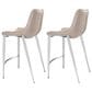 Zuo Modern Magnus Counter Stool in Gray and Silver (Set of 2), , large