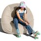 Jaxx Saxx 5" Large Round Bean Bag Chair in Ivory, , large