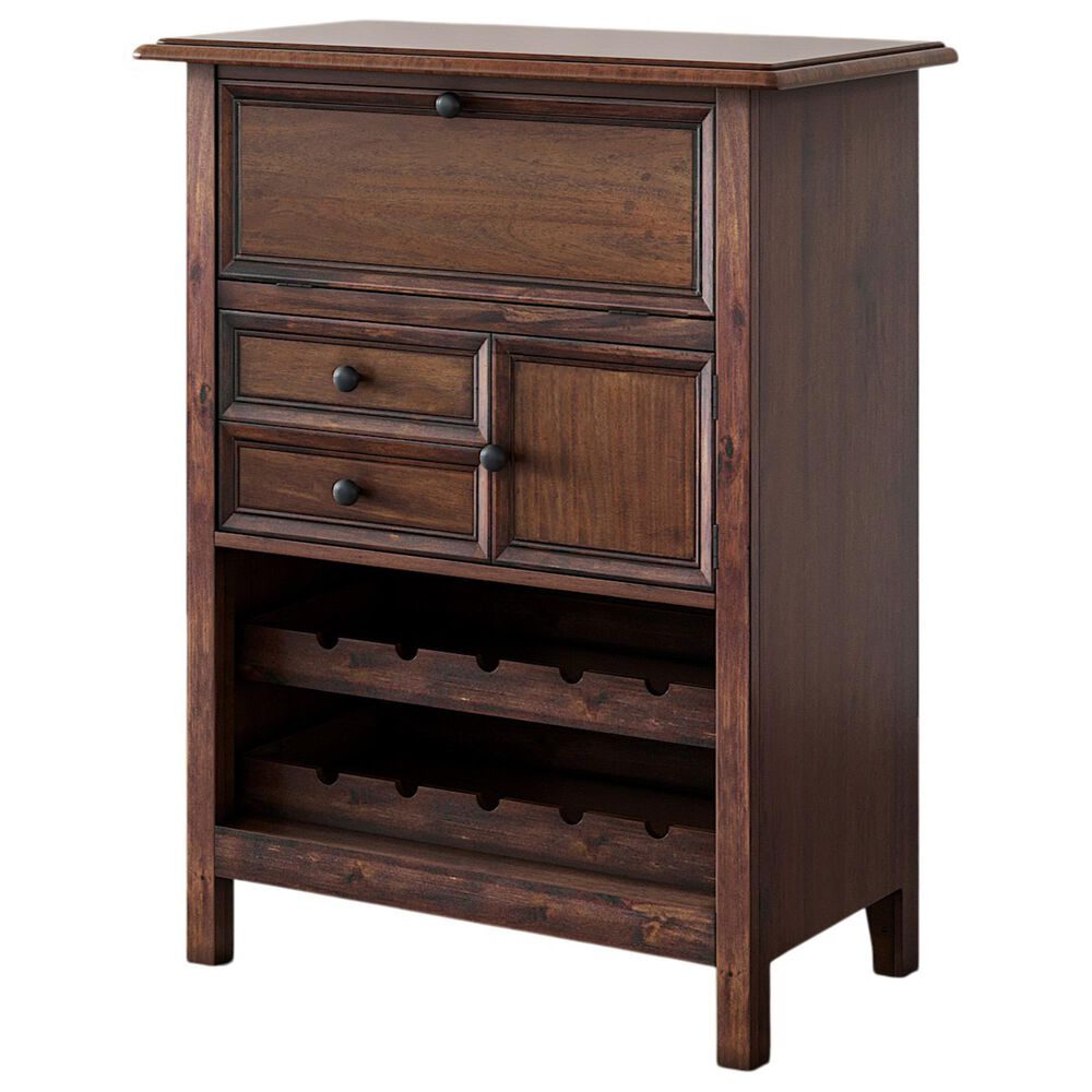 Sterling Timber 2-Drawer Wine Cabinet with Wine Racks in Brown, , large