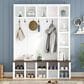 HOMLUX 6-Hook Hall Tree with Cubbies in White, , large