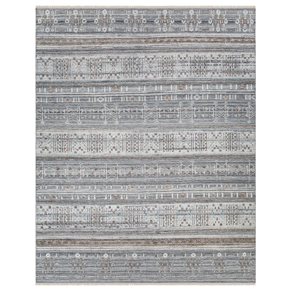 Surya Pompei 6" x 9" White, Black, Metallic Silver, Gray, Brown and Sky Blue Area Rug, , large