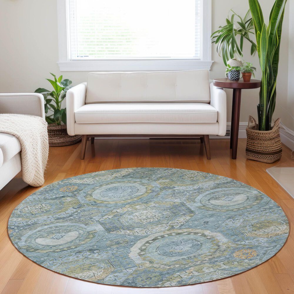 Dalyn Rug Company Tabrook TB14 Blue 8&#39; Round Area Rug, , large