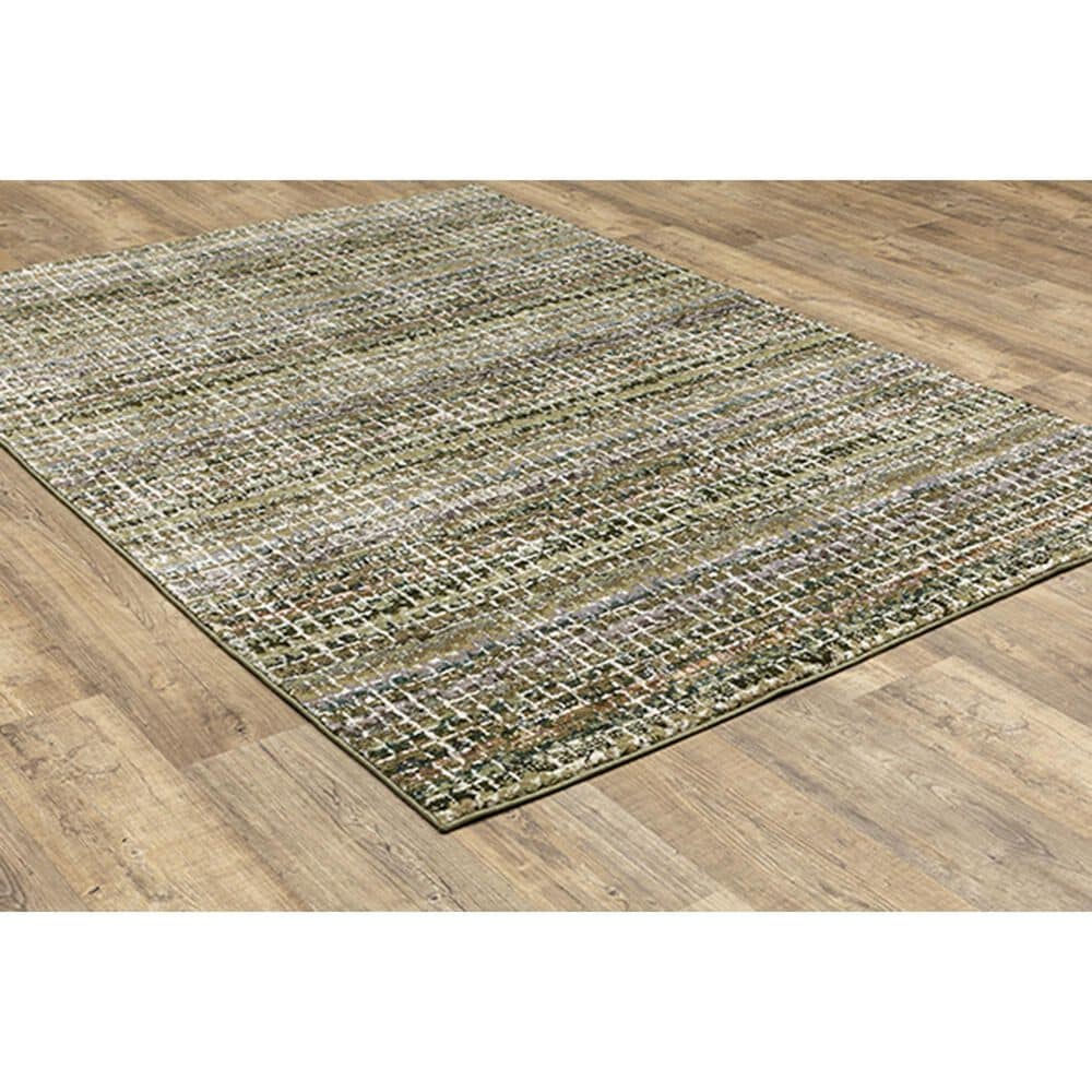 Oriental Weavers Atlas Stripe 747A0 1&#39;10&quot; x 3&#39;2&quot; Green Scatter Rug, , large