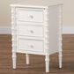Baxton Studio Malinda 3-Drawer End Table with Spindle Legs in White, , large