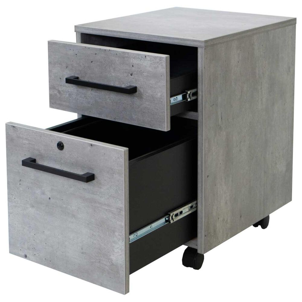 Wycliff Bay Mason Rolling File Cabinet in Concrete, , large