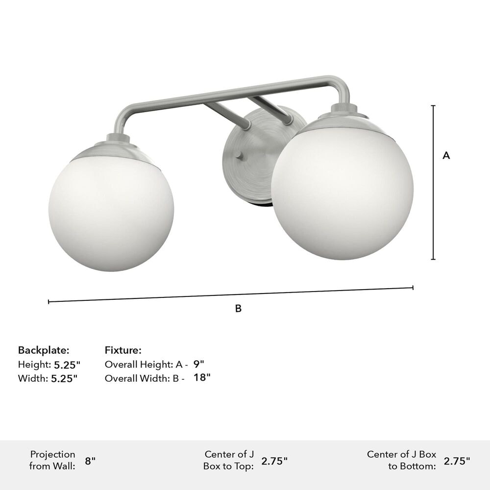 Hunter Hepburn 2-Light Vanity in Brushed Nickel, , large