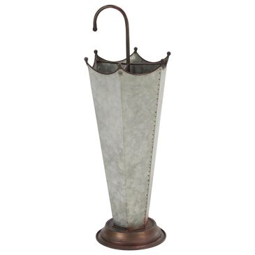 Maple and Jade Farmhouse Metal Storage Basket in Grey and Rustic Brown, , large