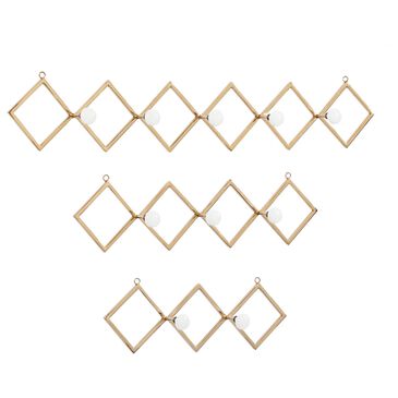 Maple and Jade Wall Hook in Gold and White (Set of 3), , large