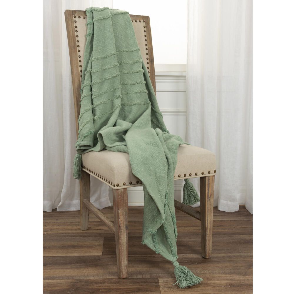Rizzy Home 50&quot; x 60&quot; Geometric Throw in Green, , large