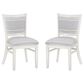 Linon Home Decor Lainey Side Chair with Light Grey Stripe Cushion in White (Set of 2), , large
