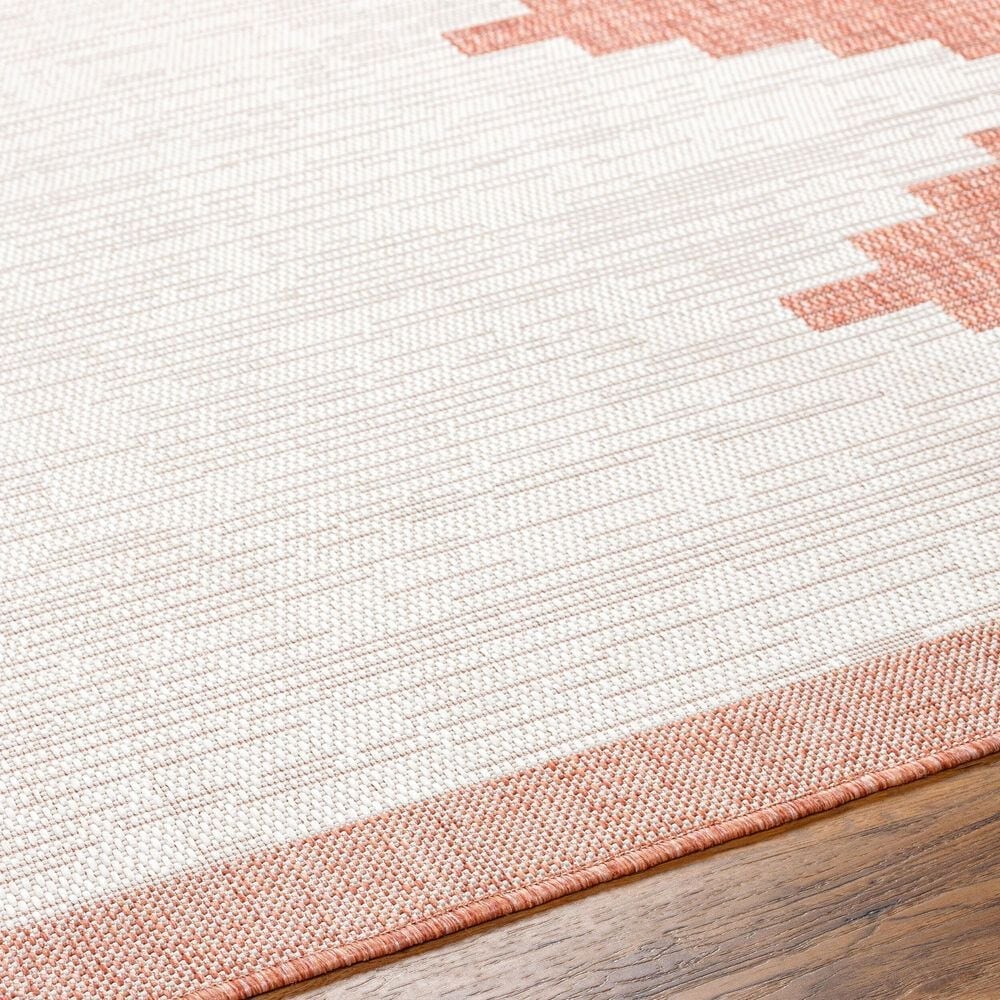 Surya Eagean EAG-2436 Rust, Ivory, Dusty Pink and Dusty Coral 5&#39;3&quot; x 7&#39;7&quot; Indoor/Outdoor Area Rug, , large