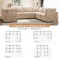 Noviland HOMLUX 7-Piece U-Shaped Mod Sectional in Beige, , large