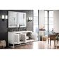 James Martin Vanities Athens 60" Single Bathroom Vanity in Glossy White with 3 cm White Zeus Quartz Top and Rectangular Sink, , large