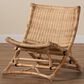 Baxton Studio Herrara Rattan Foldable Lounge Chair in Natural Brown Antique, , large