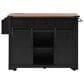 HOMLUX 54" Kitchen Island with Sliding Barn Door in Black, , large