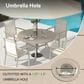 Hearth and Haven Outdoor 41" Round Dining Table with Umbrella Hole in Sandstone - Table Only, , large