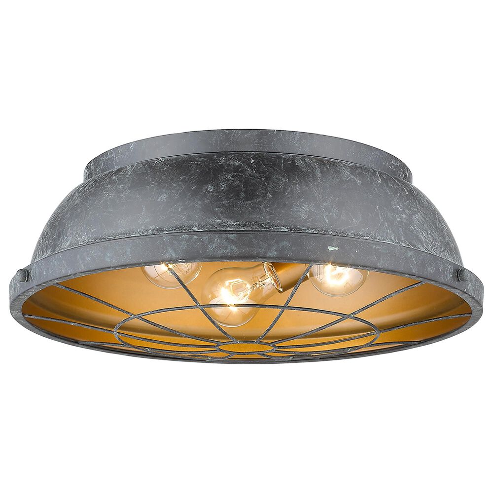Golden Lighting Bartlett 16&quot; Flush Mount in Black Patina, , large