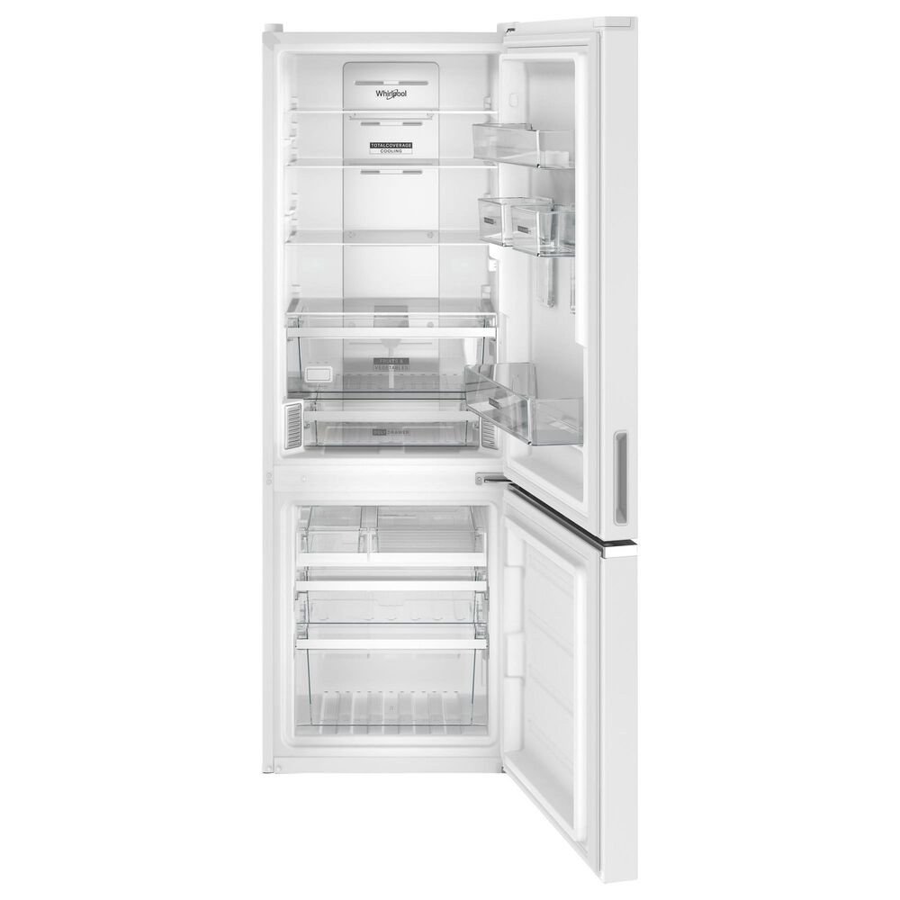 Whirlpool 12.9 Cu. Ft. Counter-Depth Wide Bottom-Freezer Refrigerator in White, , large