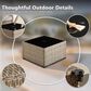 HOMLUX 2-Piece 14.5 ft Patio Umbrella and All-weather Square Rattan Coffee Table Outdoor Set in Dark Gray, , large