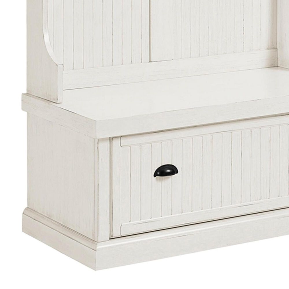 Crosley Furniture Seaside Hall Tree in Distressed White NFM