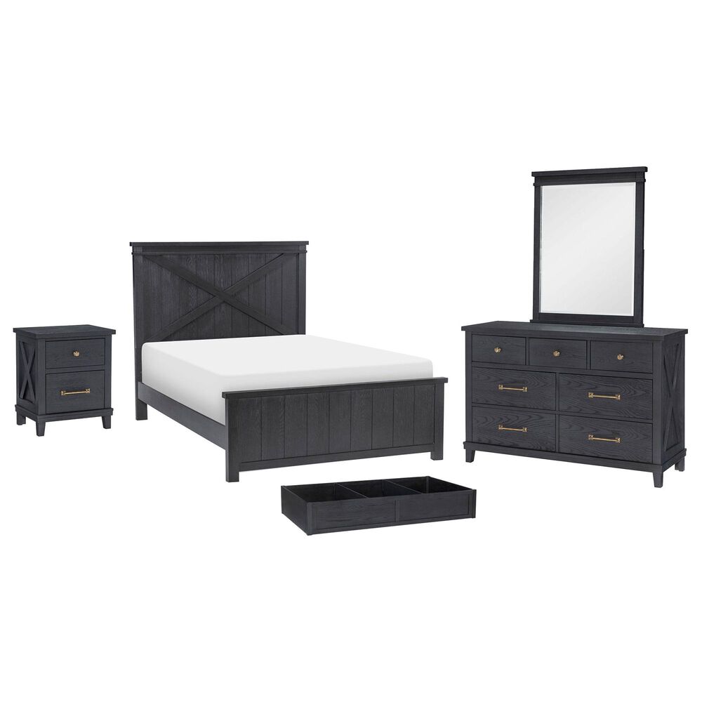 Legacy Classic Flatiron 4-Piece Full Trundle Bedroom Set in Midnight, , large