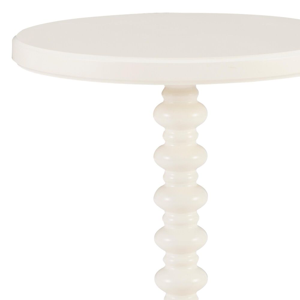 Linon Home Decor Aurora Round Side Table in Off White, , large