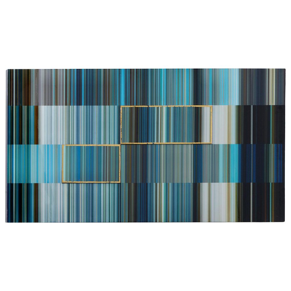 Maple and Jade 24" x 48" Abstract Wall Decor in Blue and Gold, , large