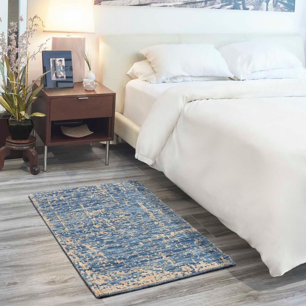 Nourison Luna 2&#39; x 3&#39; Dark Blue and Mocha Area Rug, , large