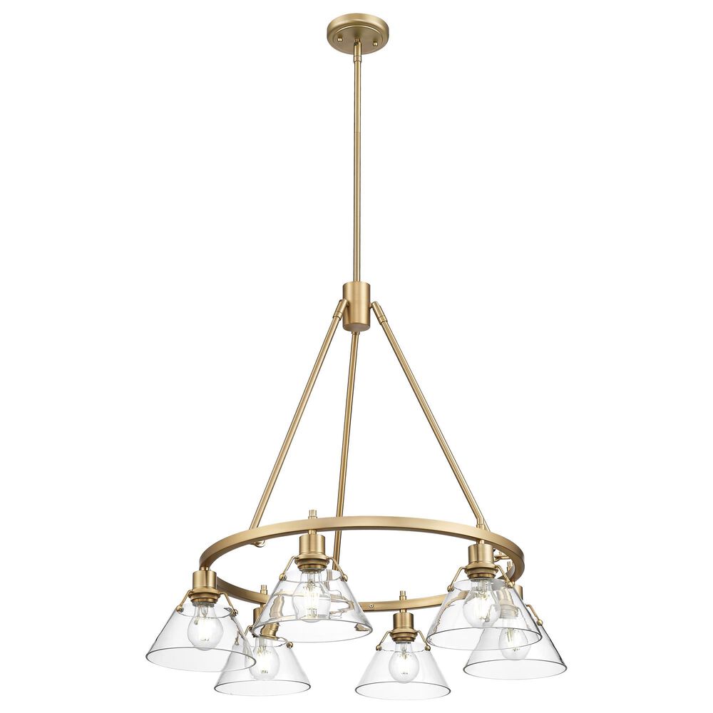 Golden Lighting Orwell 6-Light Chandelier with Clear Glass Shade in Brushed Champagne Bronze, , large