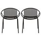 Hearth and Haven Patio Stackable Dining Chair with Breathable Design in Black (Set of 2), , large