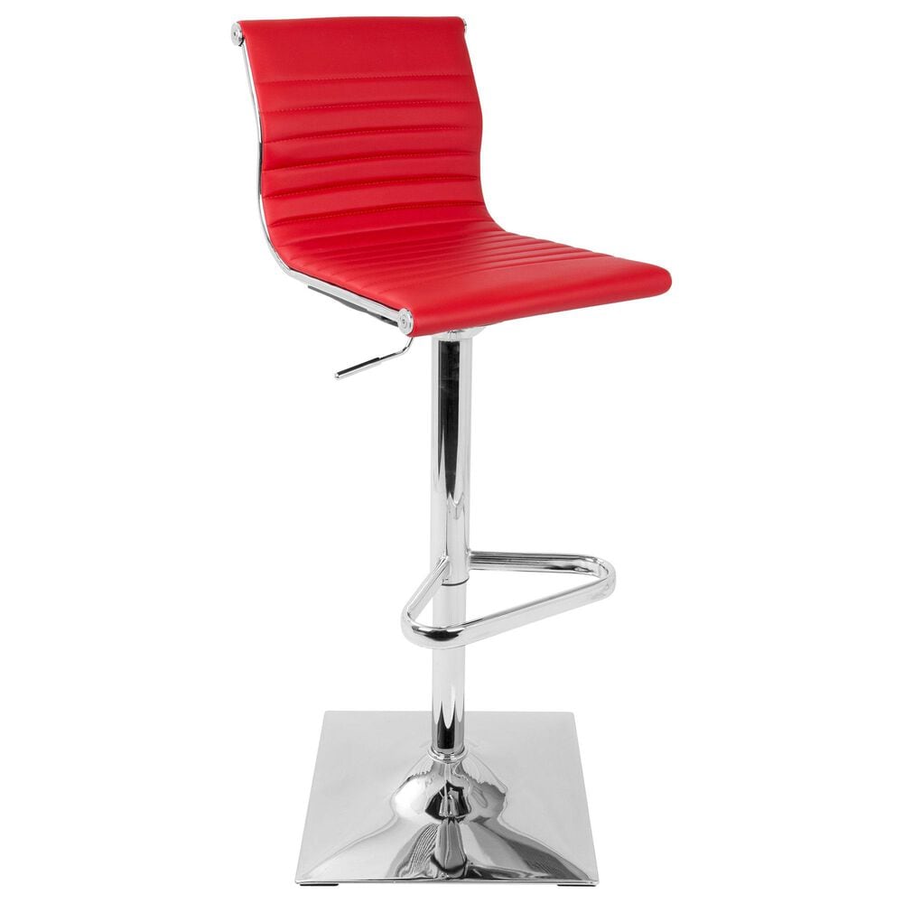 Lumisource Master Adjustable Barstool in Red/Chrome, , large