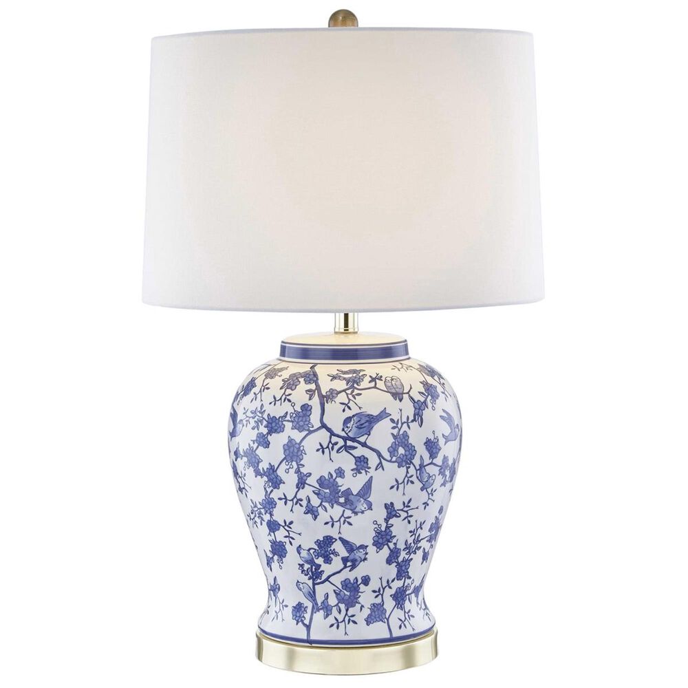 Sagebrook Home 28" Jar Lamp in White and Blue, , large