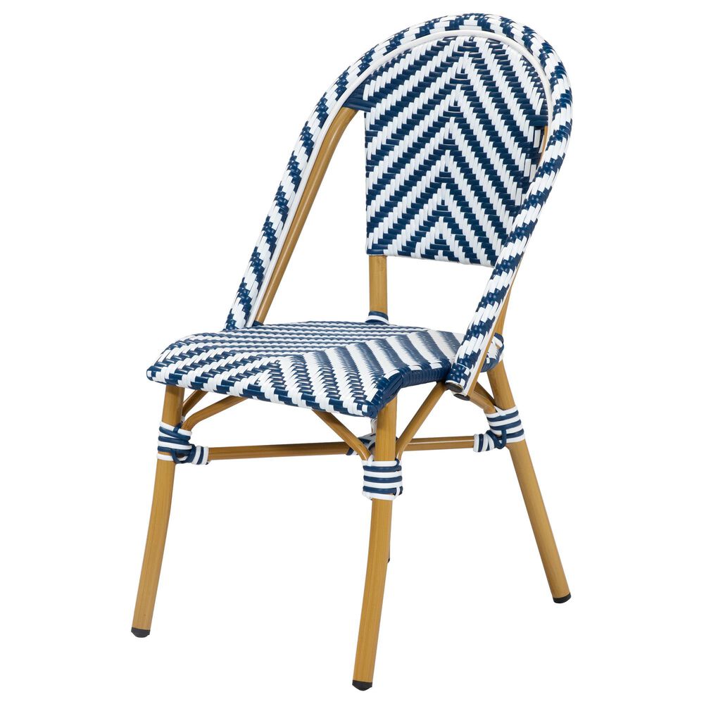Furniture of America Lam Patio Dining Chair in Blue/White, , large