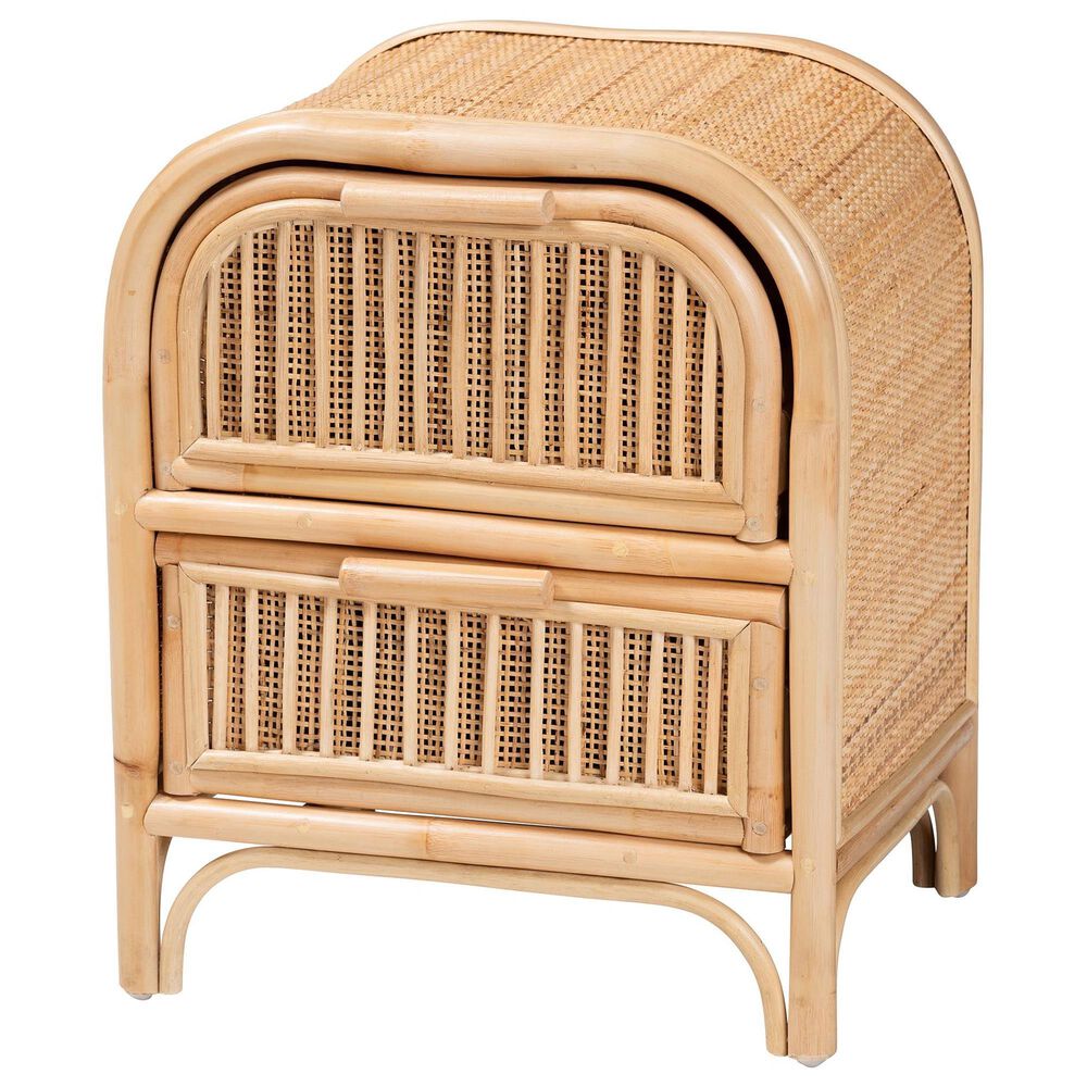 Baxton Studio Adrika 2-Drawer Nightstand in Natural, , large