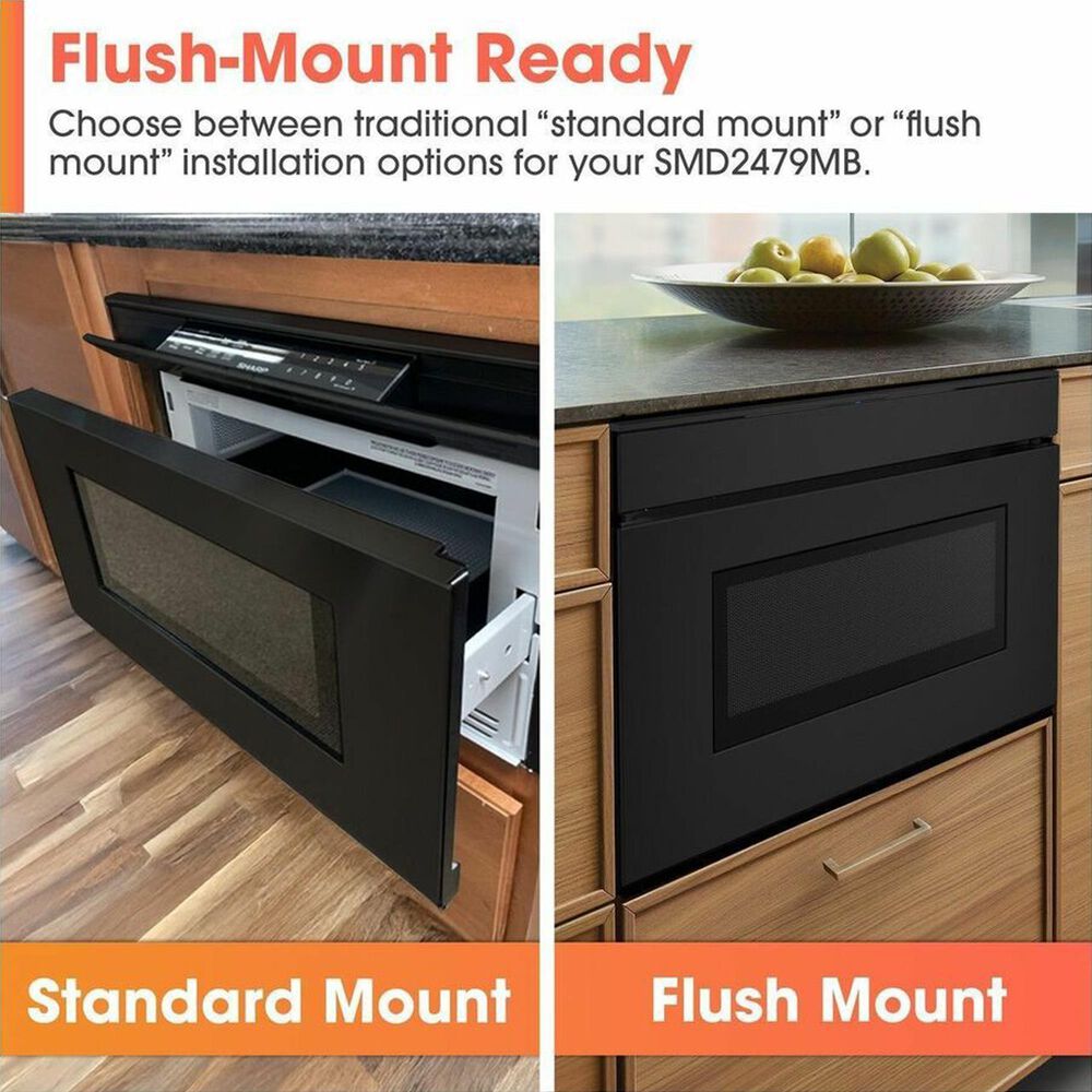 Sharp 1.2 Cu. Ft. Built-In Smart Microwave Drawer Oven with Easy Wave Open in Black, , large