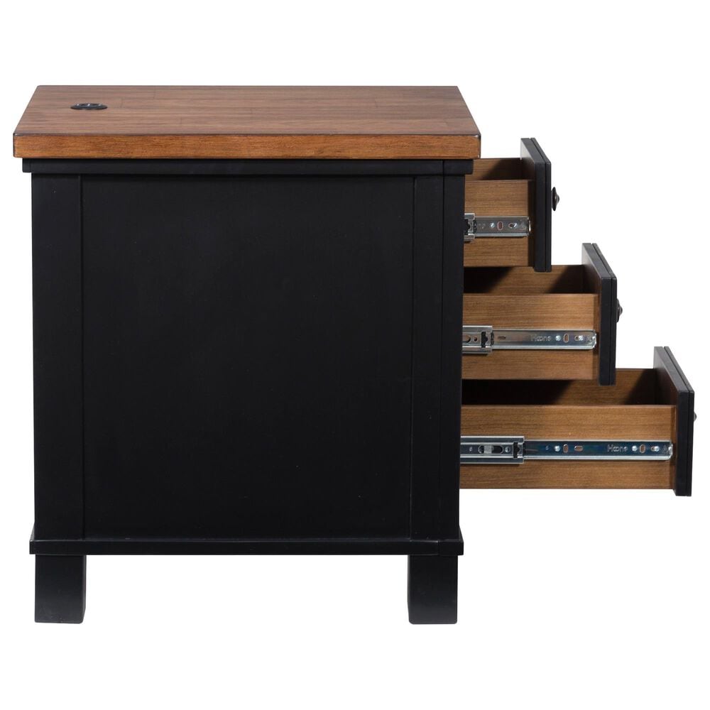 Ashley Wildenauer Chair Side End Table in Warm Satin Black and Brown, , large
