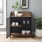 Walker Edison Sona Bar Cabinet in Black and Rustic Oak, , large