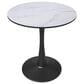 Leisuremod Leisuremod Bristol 24 round dining table Black base with marbled MDF top, , large