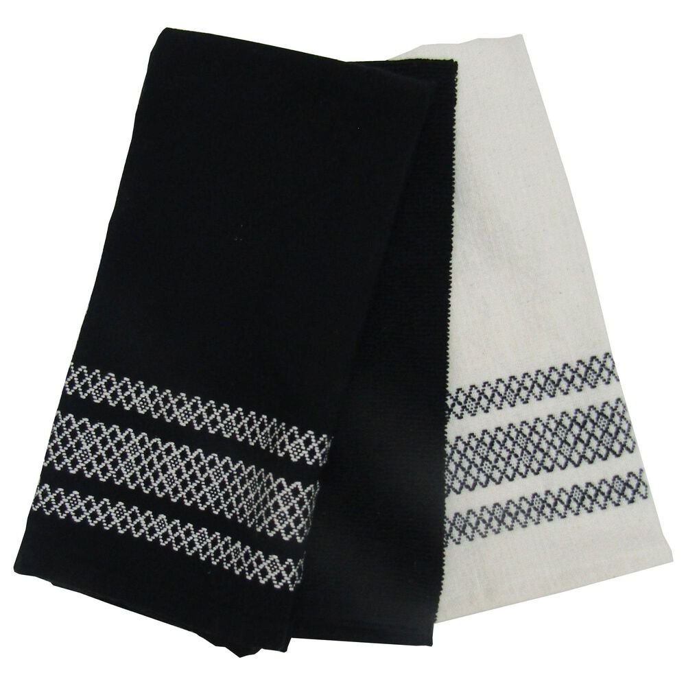Willow & Hem Cumberland Kitchen Towel in Black (Set of 3), , large