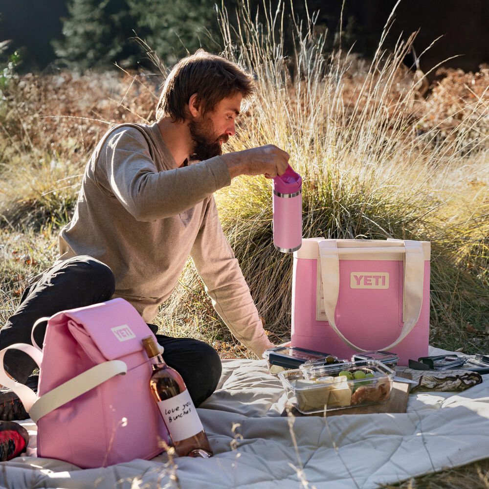 YETI Rambler 18 Oz Water Bottle with Straw Cap in Power Pink and Wildflower, , large