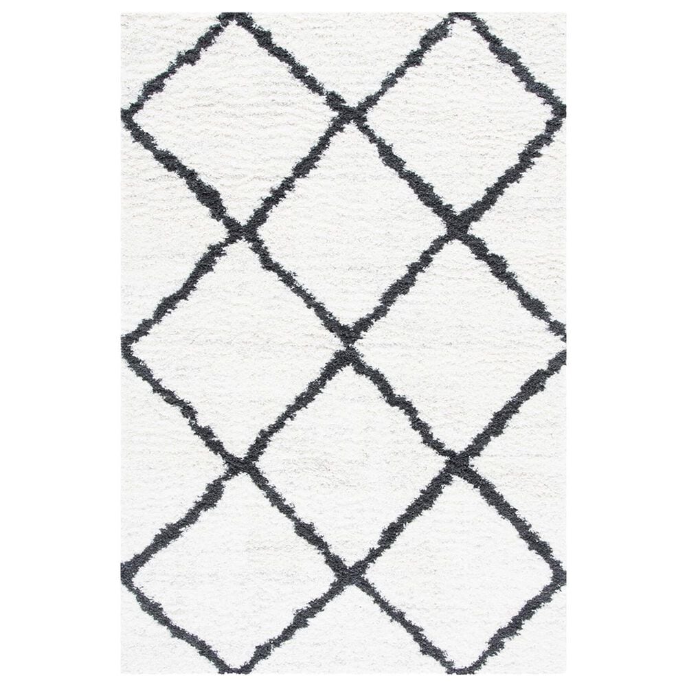Safavieh August Shag 9" x 12" Ivory and Black Area Rug, , large