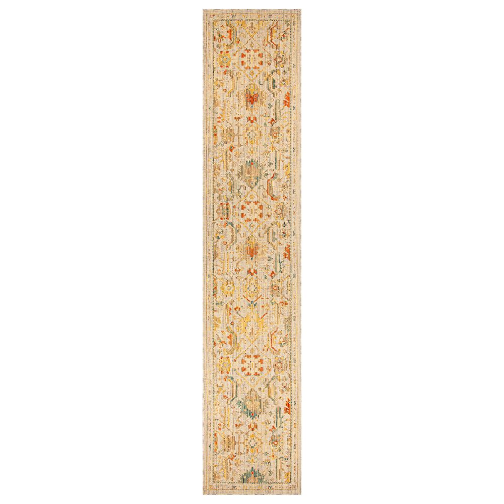 Nourison Antique Bloom Taupe and Multicolor 2"4" x 12" Runner, , large